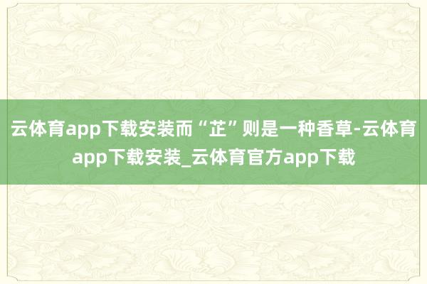 云体育app下载安装而“芷”则是一种香草-云体育app下载安装_云体育官方app下载