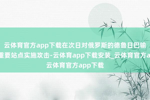 云体育官方app下载在次日对俄罗斯的德鲁日巴输油管泵重要站点实施攻击-云体育app下载安装_云体育官方app下载